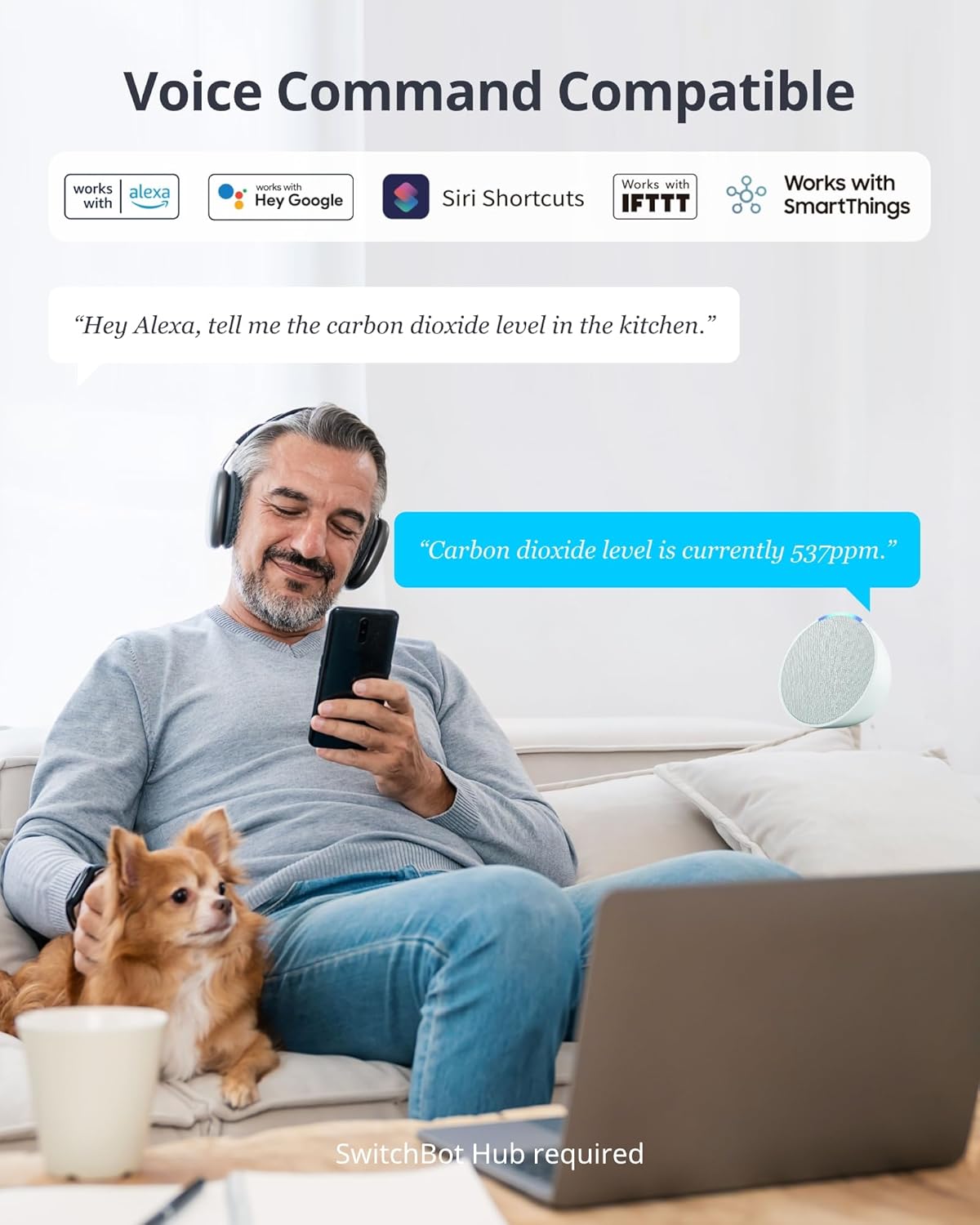 Air Quality Monitor Indoor 5-in-1 Meter Pro CO2 Detector, CO2 Monitor with APP, Large Display, Bluetooth Air Quality Tester for Home, Office,Car - Image 7