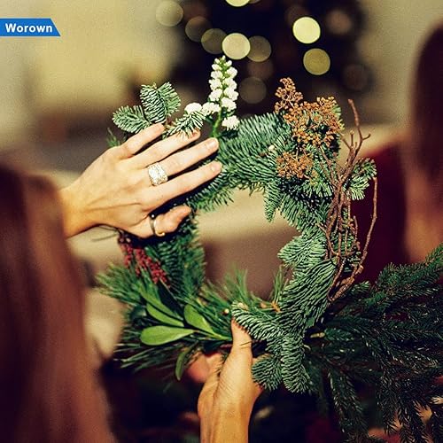 Vista 23 de Worown 6 coronas de vid naturales de 6 pulgadas, corona de rama de vid, corona de ratán para manualidades de Navidad, colgar en la pared