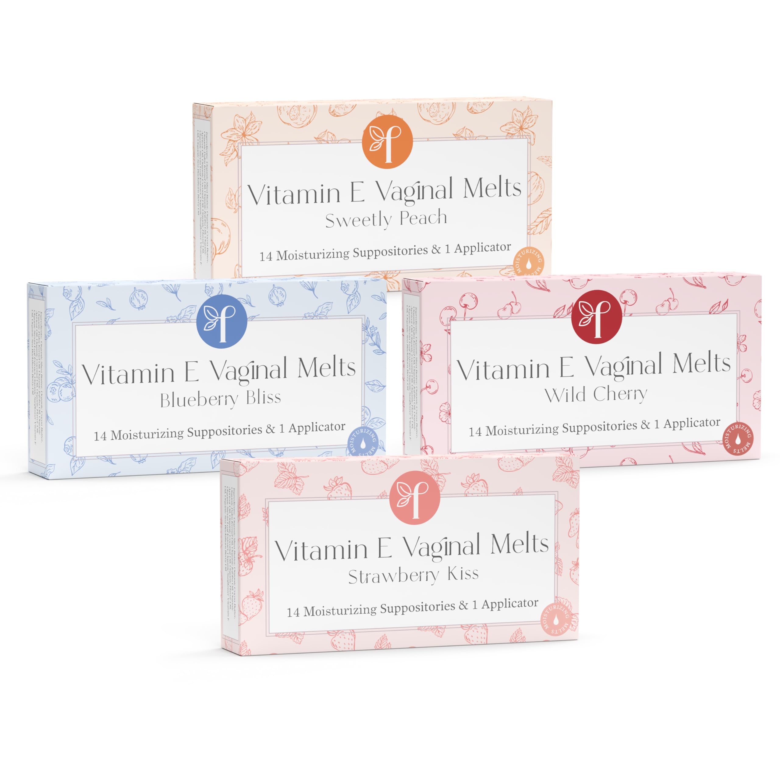 Organic Vaginal Melts – Variety 4 Pack – Moisturizes and Refreshes – 14 Count + Applicator