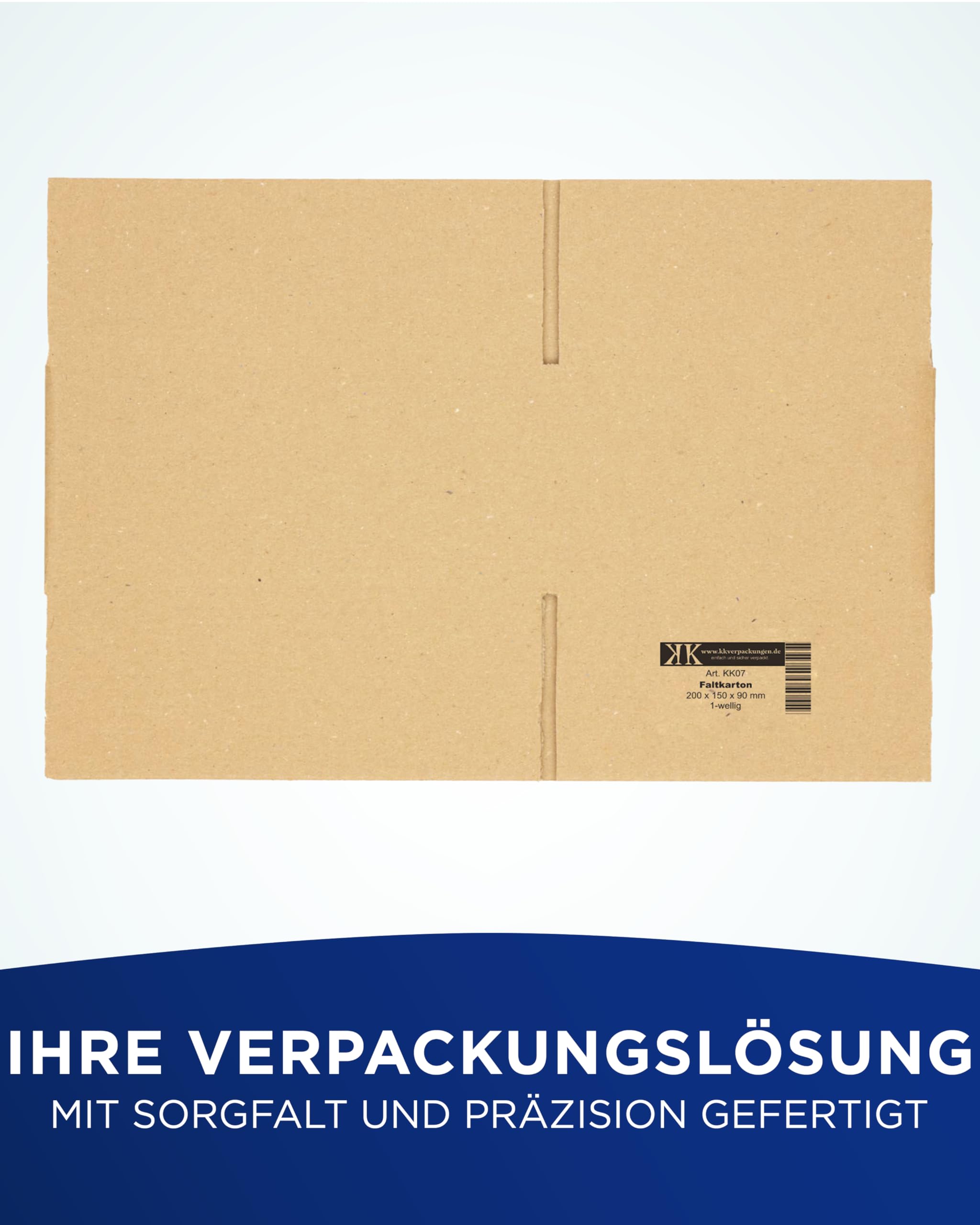 KK Verpackungen Versandkartons 200 x 150 x 90 mm Braun 1-wellig (Außenmaß 205 x 155 x 95 mm) | 400 Stück, Faltkartons Kartons für Versand als DHL Päckchen S Hermes Päckchen DPD GLS Paketklasse XS