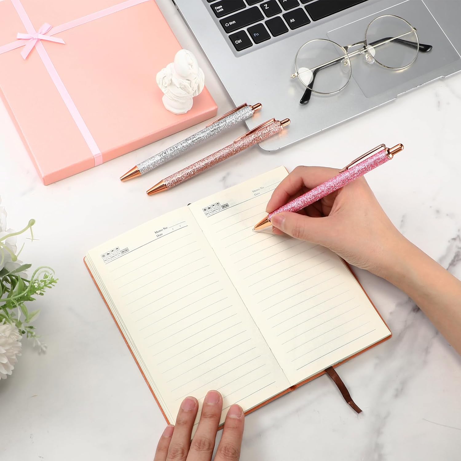 5 Pcs Christian Serenity Prayer Journal with Pens Religious Notebook Pens and Gift Box for Women's Day Church Sunday School Social Worker Gifts(Pink) - Image 4