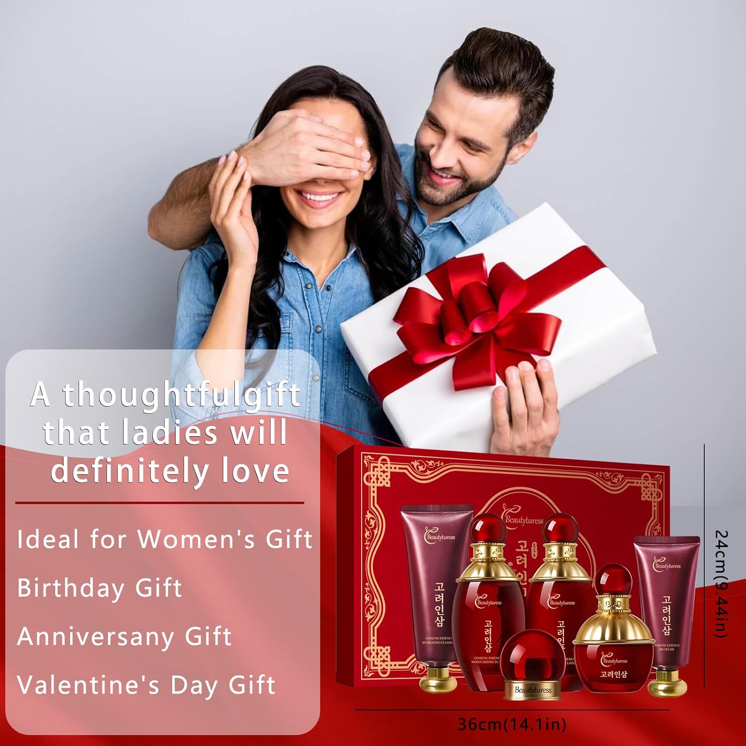 Ginseng Facial Kit for Women - Deep Moisturizing & Nourishing Anti Aging Skin Care Set - Ideal for All Skin Types, Perfect Gift for Holidays & Birthdays & Christmas - Hypoallergenic Face Care - Image 9