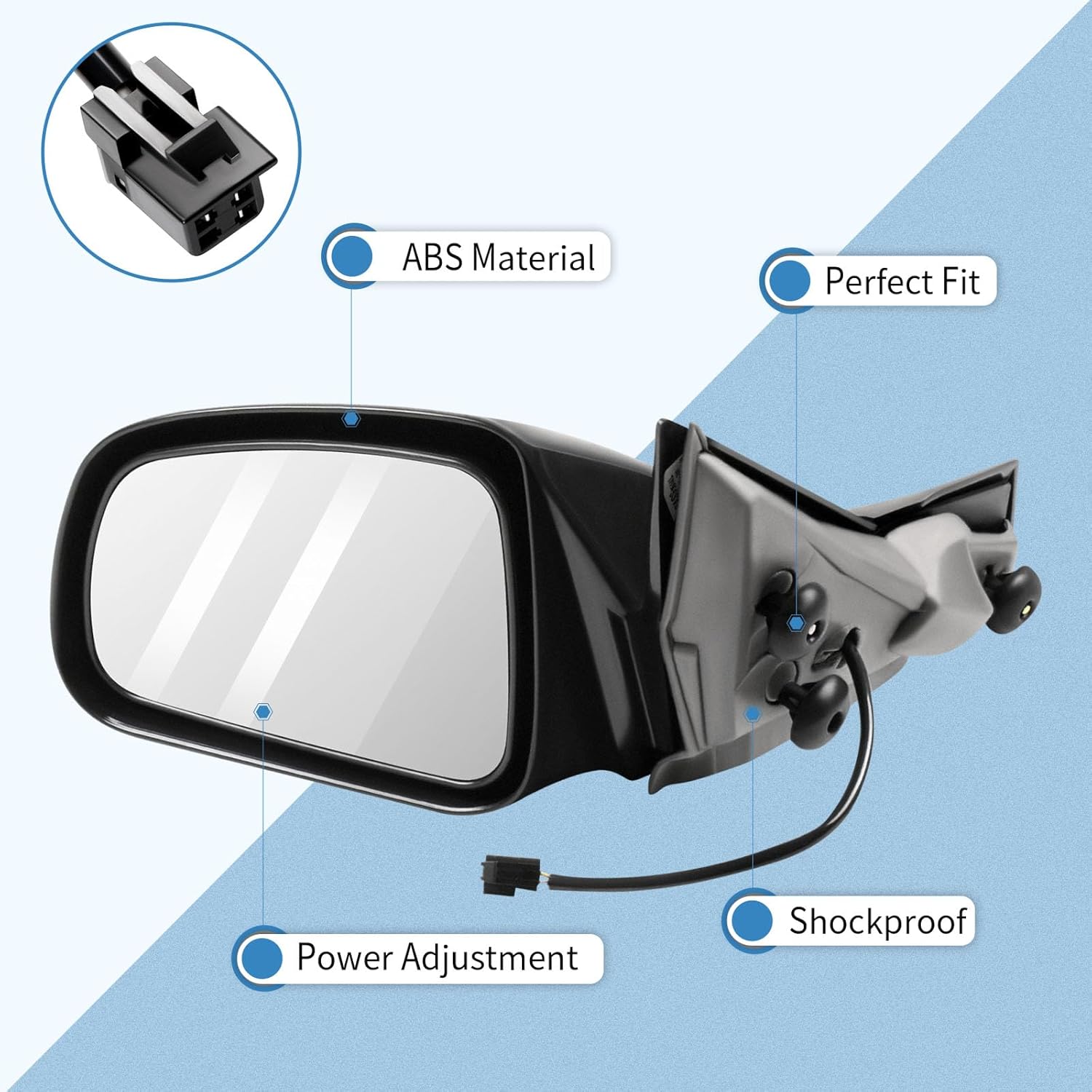 ECCPP Exterior Mirrors Replace with 2004 2005 2006 2007 2008 For Pontiac Grand Prix Driver and Passenger Side GM1320279, GM1321279