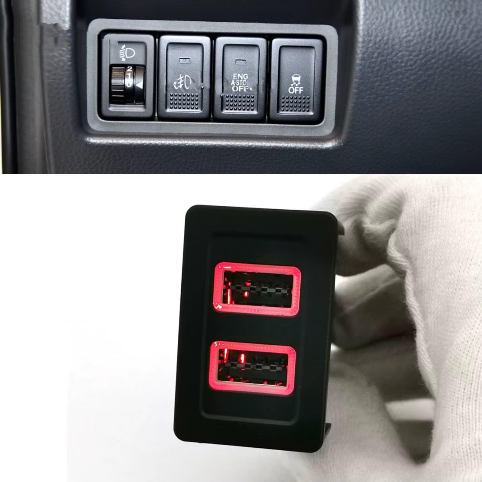 Enchufe USB Consola Compatible Con Suzuki Para SX4 Para Swift Car QC3.0 Enchufe Carga Rápida Inteligente Teléfono Adaptador Cargador Puerto USB Coche