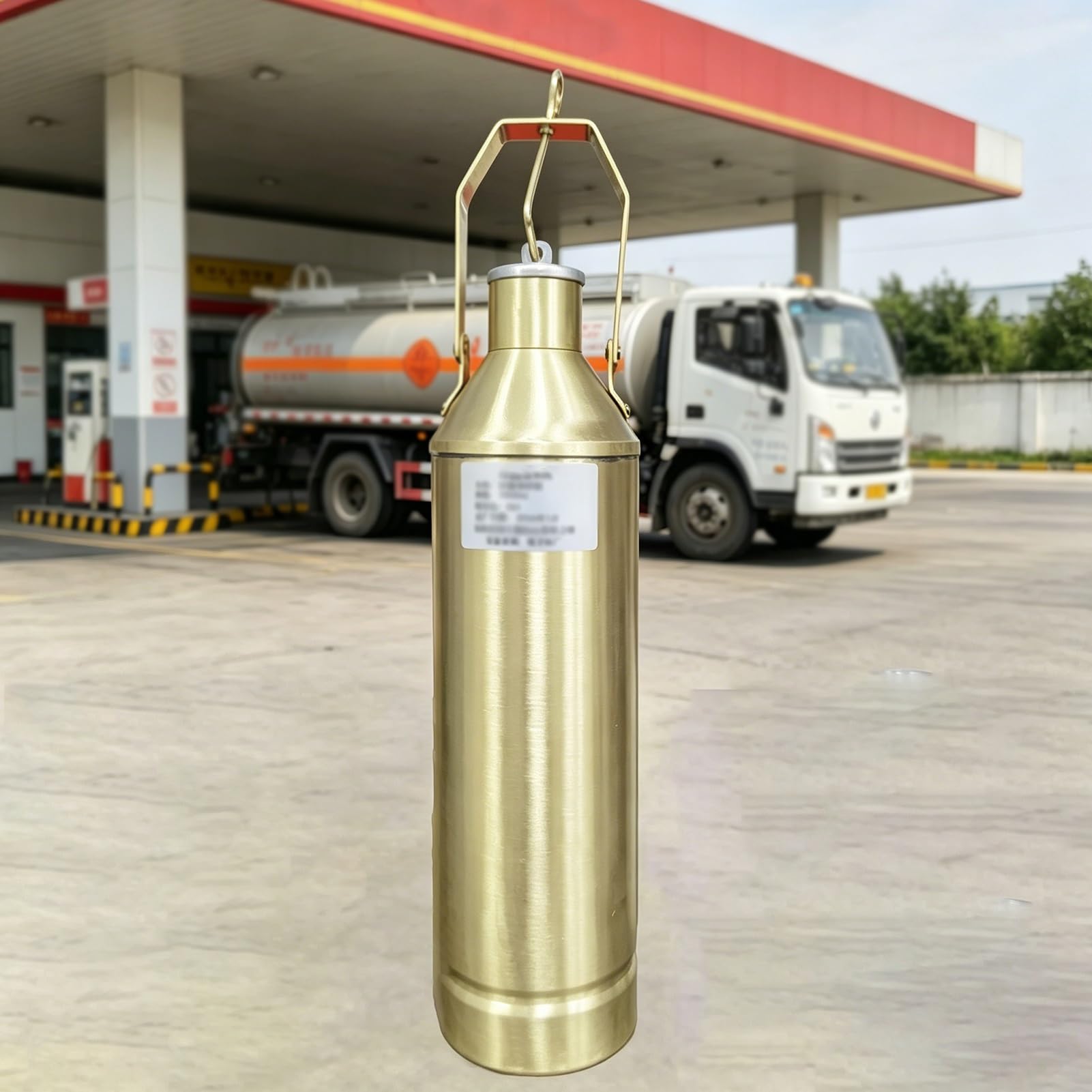 Dailify No Rope Brass Oil Sampling Extractor Container 500/1000 Ml, Factory Oil Sample Bottle For Petroleum Chemical, Portable Tanker Fuel Oil Sampler Bucket(,1000Ml)
