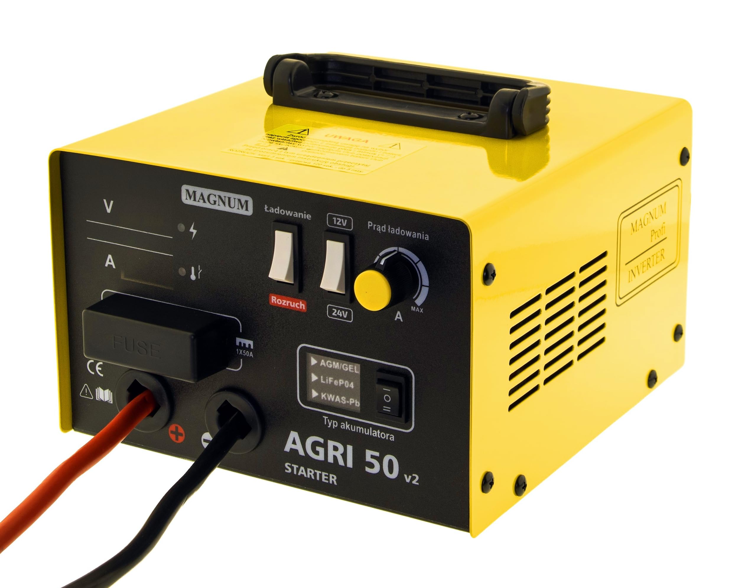 Magnum AGRI 50 v2 Starter – Caricabatterie con avviamento 12 V/24 V 50 A Booster per auto, camion, trattore – AGM, gel, LiFePO4 & Wet compatibile con Bestsalden.de