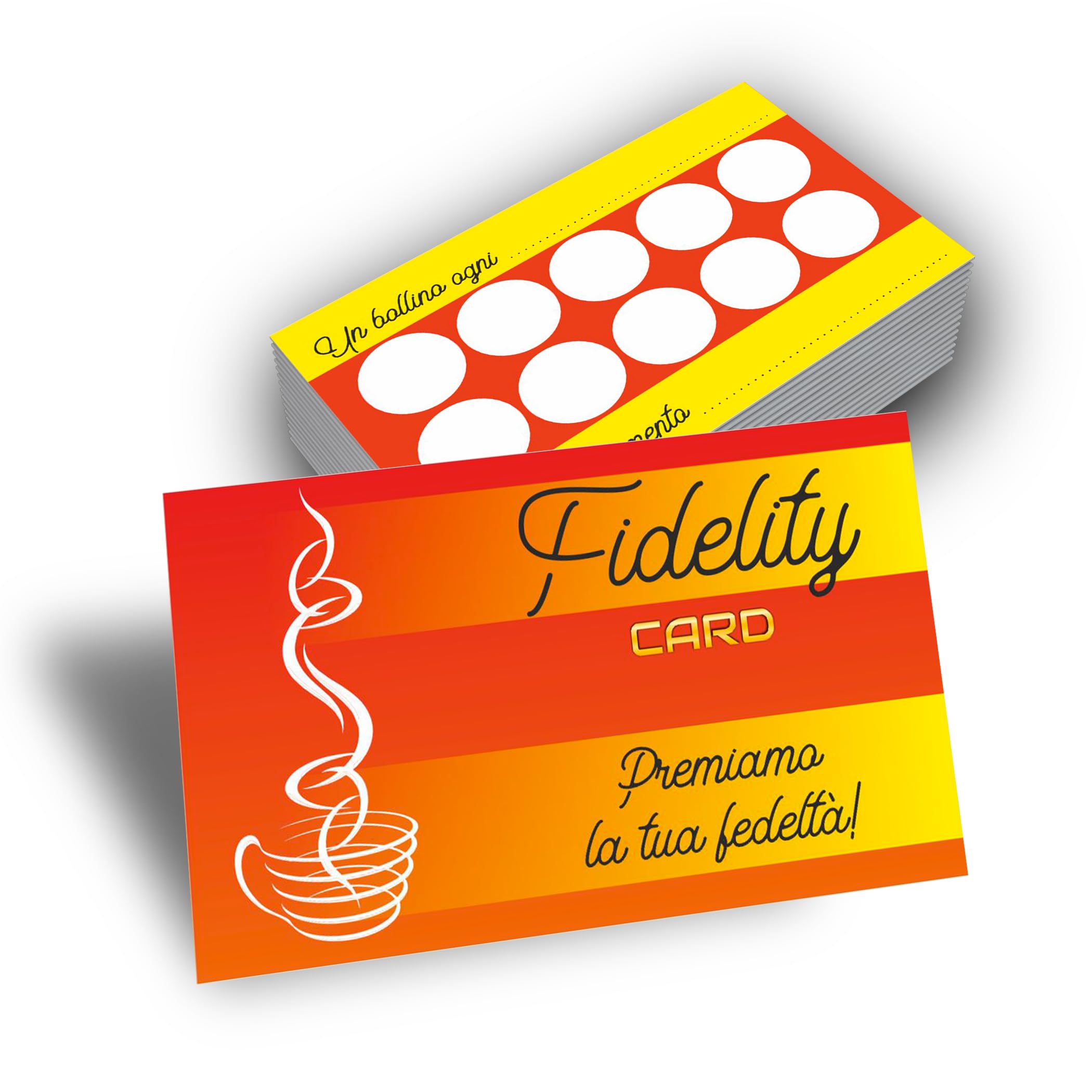 GHIBLI Tessere Fedeltà per Bar Caffetteria con 10 Caselle - Fidelity Card Caffè Omaggio Carte Punti (50)