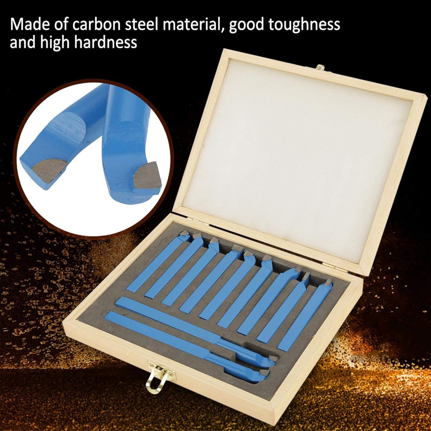Conjunto de Herramientas de Corte de Fresado de Torno, 11 Piezas de 11 Piezas de 12 * 12 Mm Herramientas de Torno de Carburo con Punta de Carbonización de Fresado de Fresado