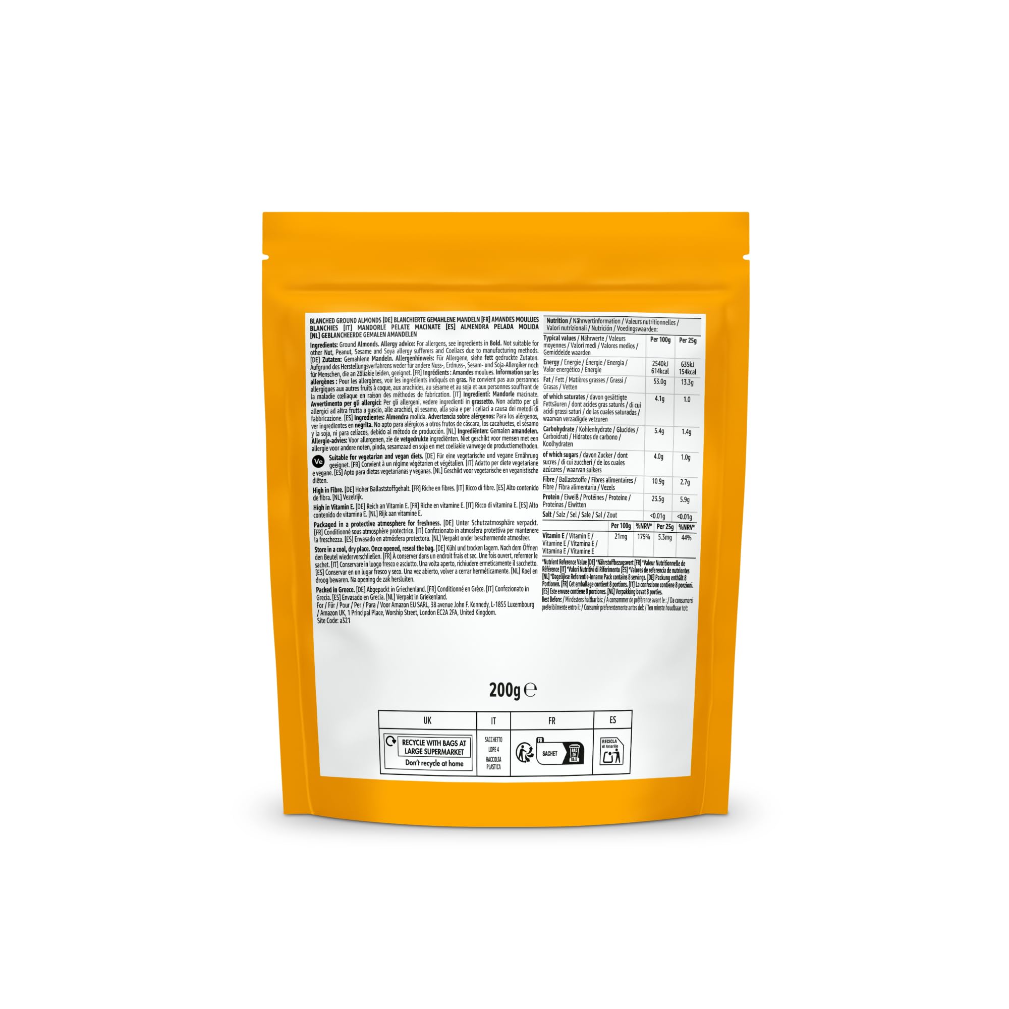 by Amazon Almendra Pelada Molida 200g