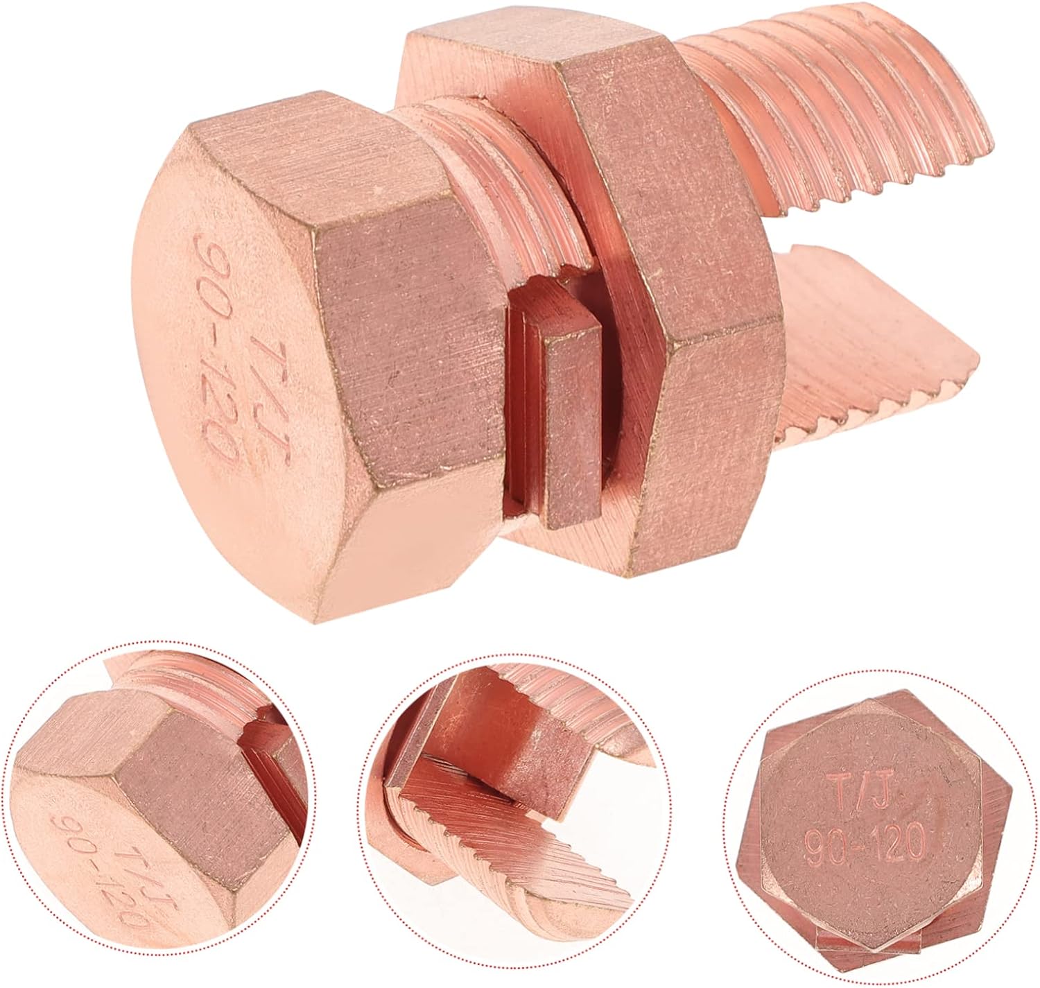 High Strength Copper Split Bolt Connector Ground Wire Clamp for Electrical Grounding and Bonding Applications Weather Resistant Tool for Copper Conductors and Cable Connections