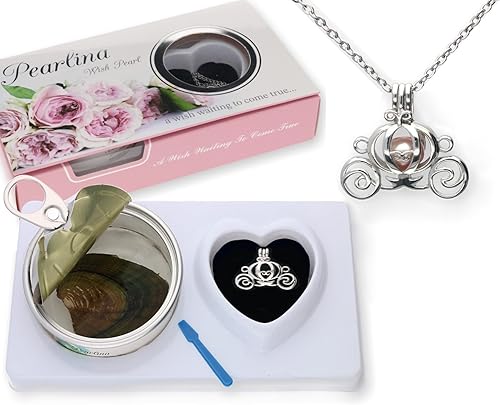 Miniatura 2 de Pearlina Collar de perlas de carruaje princesa para mujer - Real perla cultivada de agua dulce en conjunto de ostras - Collar de perlas para mujer