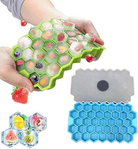 Miniatura 2 de Mini bandejas para cubitos de hielo, paquete de 2 bandejas de silicona para cubitos de hielo, sin BPA, bandeja de cubitos de hielo pequeña de fácil