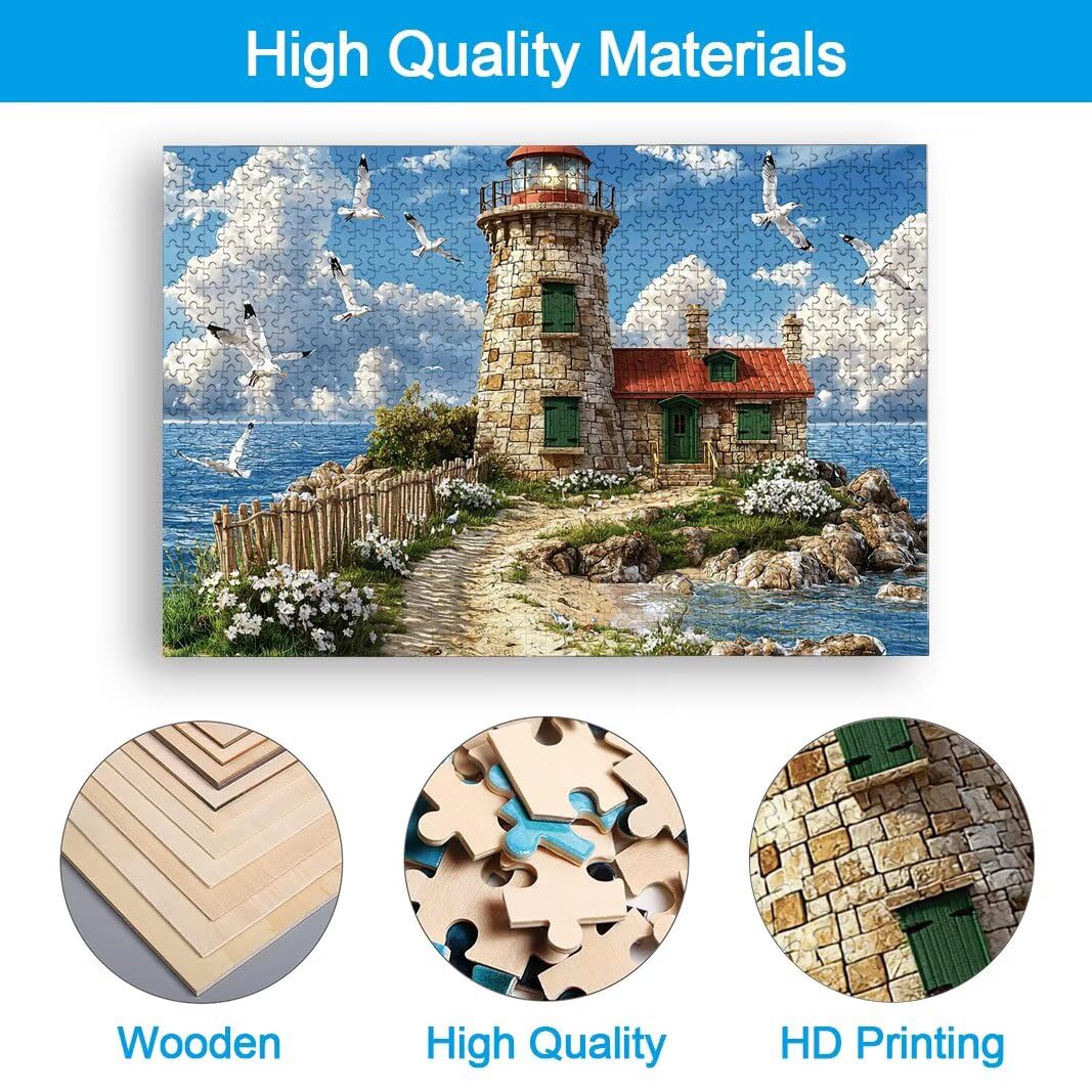 Puzzle 5000 Piezas, Puzzle Faro de Madera para Adultos, Regalos -2558