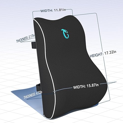 Miniatura 7 de Soporte lumbar para automóvil, soporte de espalda para asiento de conducción, alivio del dolor de espalda baja, almohada lumbar de espuma