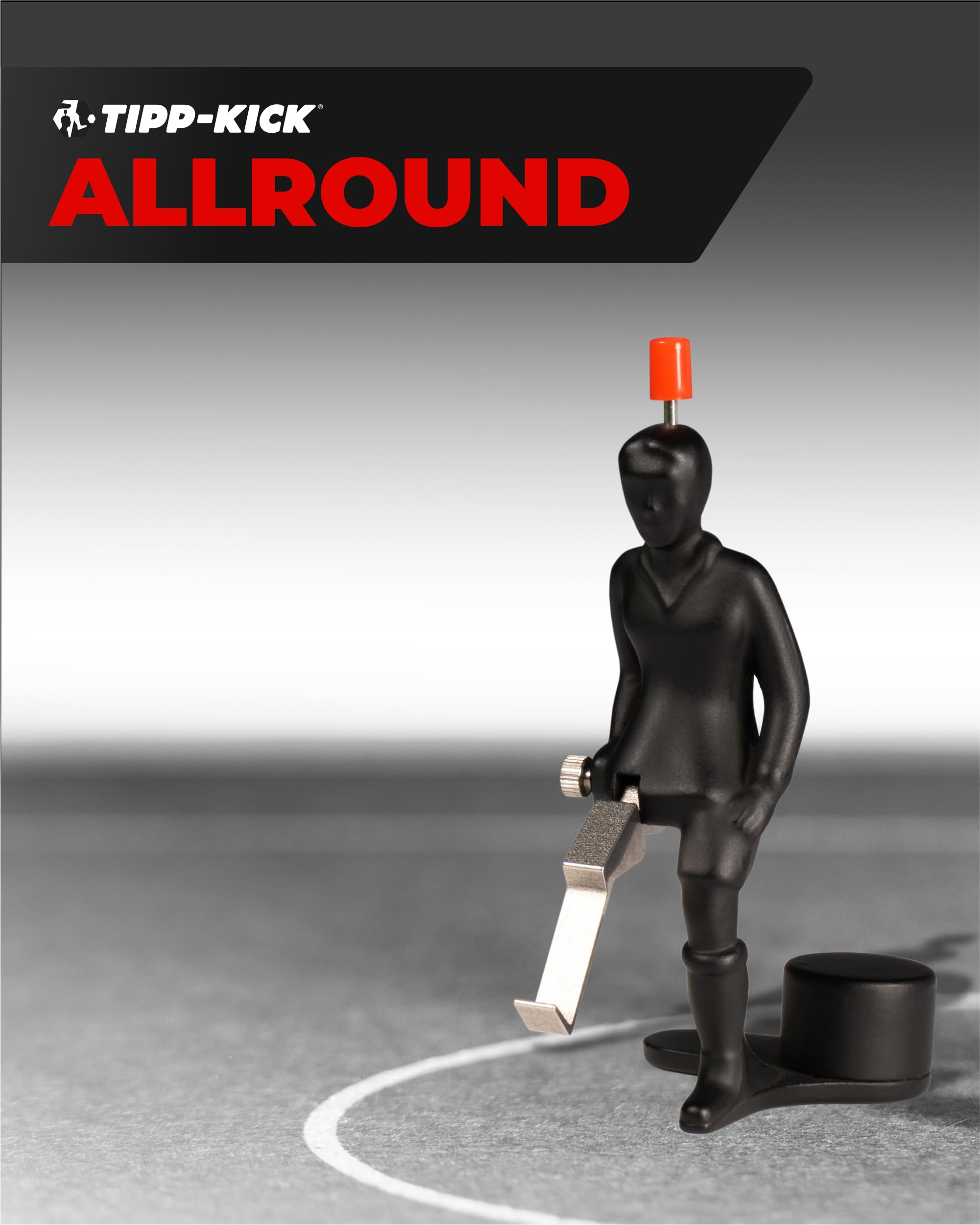 TIPP-KICK Spieler Pro Kicker Allround schwarz Tischfußball-Zubehör, Original Profi Spieler für Groß & Klein, Fußball-Figur mit präzisen Schüssen, Geschenkidee für Fans