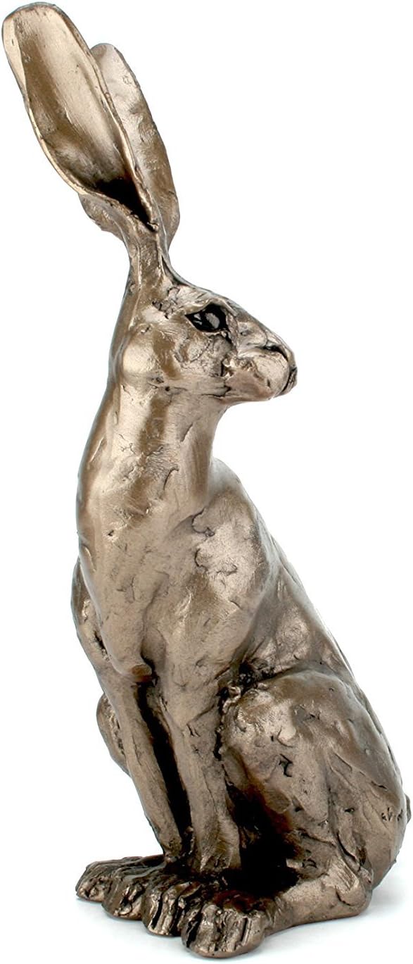 Sitting Hare Small 25cm tall Cold Cast Bronze Sculpture - by Paul Jenkins