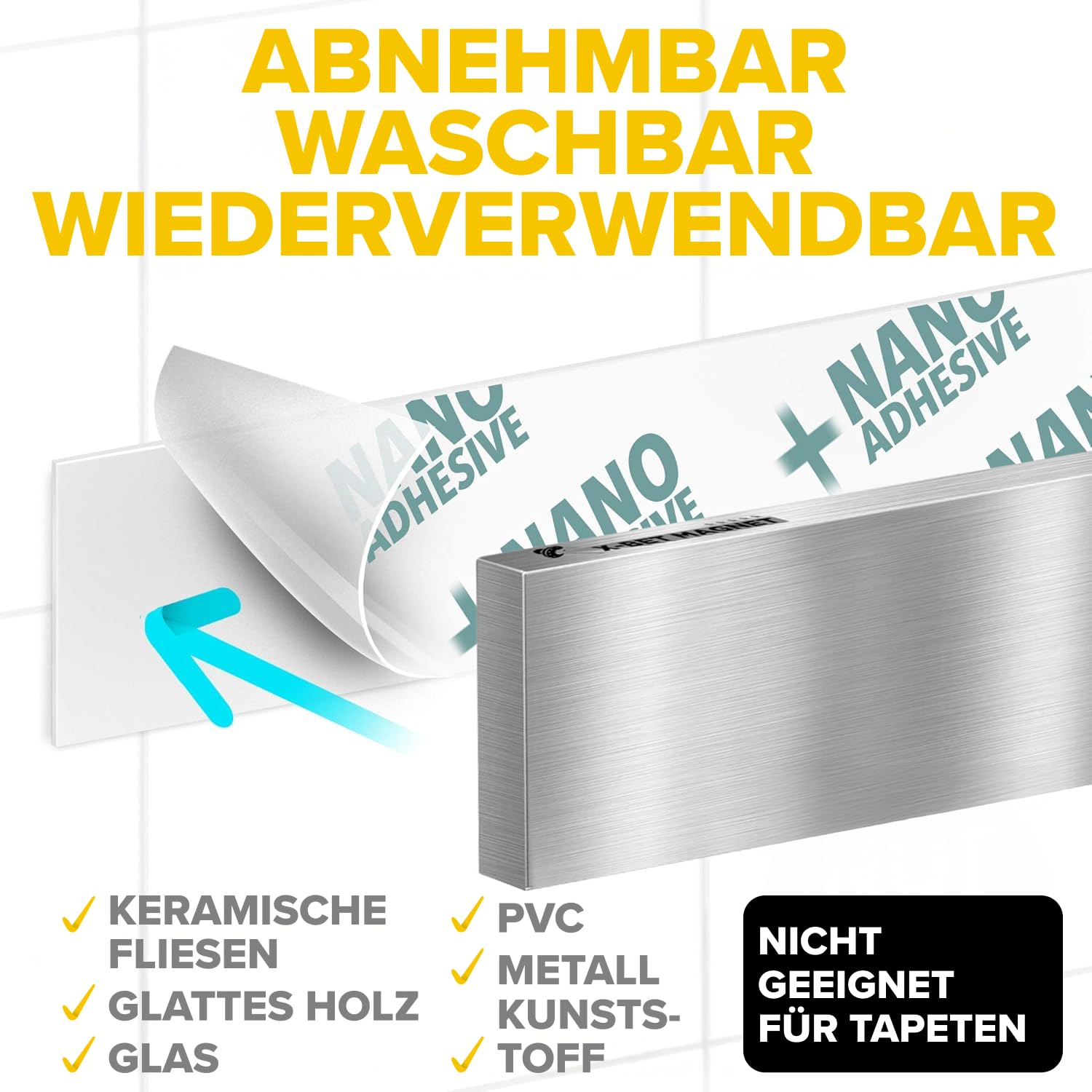 Messer Magnetstreifen mit Kleber (40 CM)