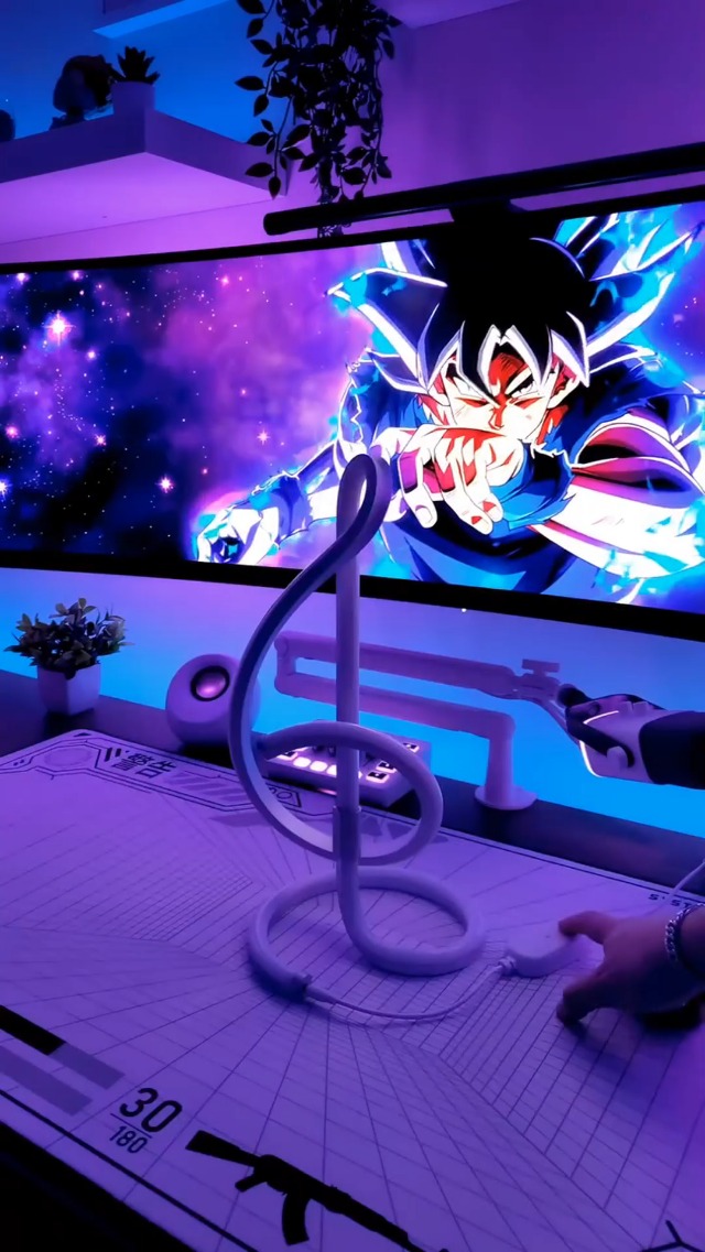 Image of Lepro TB2 AI Smart Table Lamp, RGB+IC Addressable LED Lamps Alexa Google Home Enable, APP Control DIY Color Changing Modern Spiral Lamp, Music Sync, AI Generated Lighting LLM, 2.4 GHz WiFi /Bluetooth