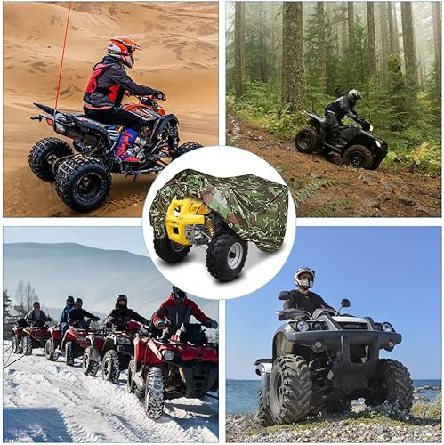 Miniatura 5 de VVHOOY Cubierta impermeable para cuatrimoto de 4 ruedas, camuflaje compatible con Kawasaki, Honda, Polaris, Sportsman, Yamaha, Arctic Cat, lejos de