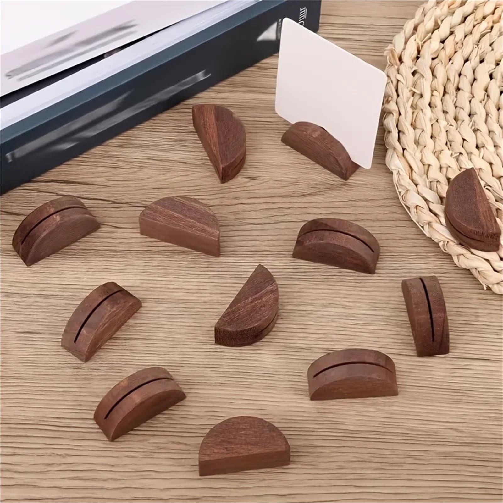 Memo-Clip-Halter, 30/80 Stück, halbrunde Basis aus Holz, für Hochzeit, Restaurant, Menü und Fotoständer, geeignet für Hochzeiten, Partys, für Tische, Geschäfte, Büro, Hochzeit, Party
