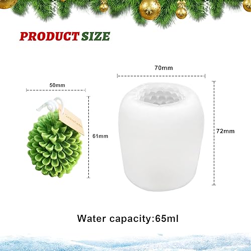 Miniatura 2 de Molde de vela de Navidad para hacer velas, molde de silicona 3D para fundición de resina, bricolaje yeso, arcilla polimérica, decoración del hogar