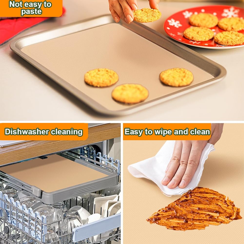 5 Pezzi Carta Forno Riutilizzabile, 30x40 cm Tappetino Teflon Forno, Facile da Pulire e Tagliabile a Misura, Stuoia Barbecue Antiaderente Resistente