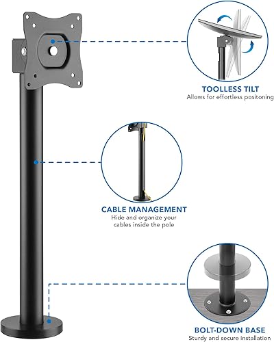 Miniatura 5 de Mount-It! Soporte de registro de punto de venta para estaciones de pago y pantallas con patrones VESA  Base atornillada, compatible con VESA 75, 100