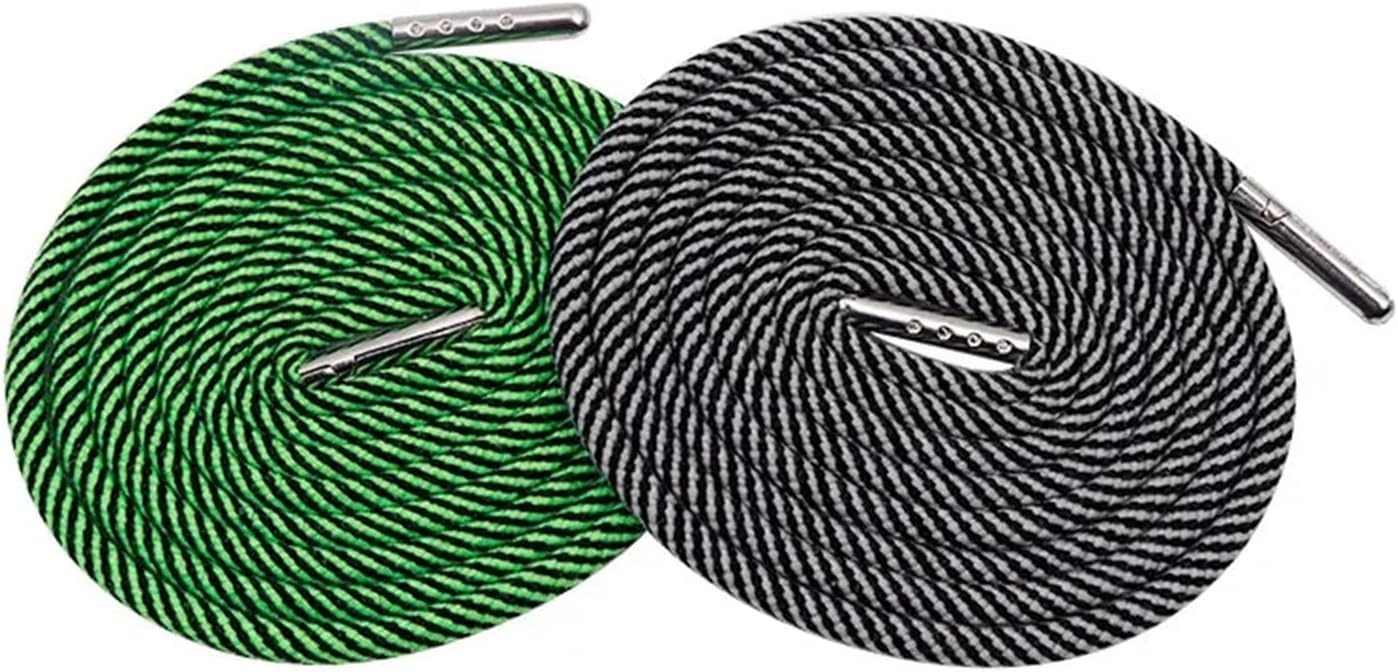 HEAGER Chaussures, cordons flexibles, Lacets de baskets en toile, lacets de chaussures ronds en coton, Texture en spirale, deux couleurs, cordon mélangé, vente en gros de vêtements