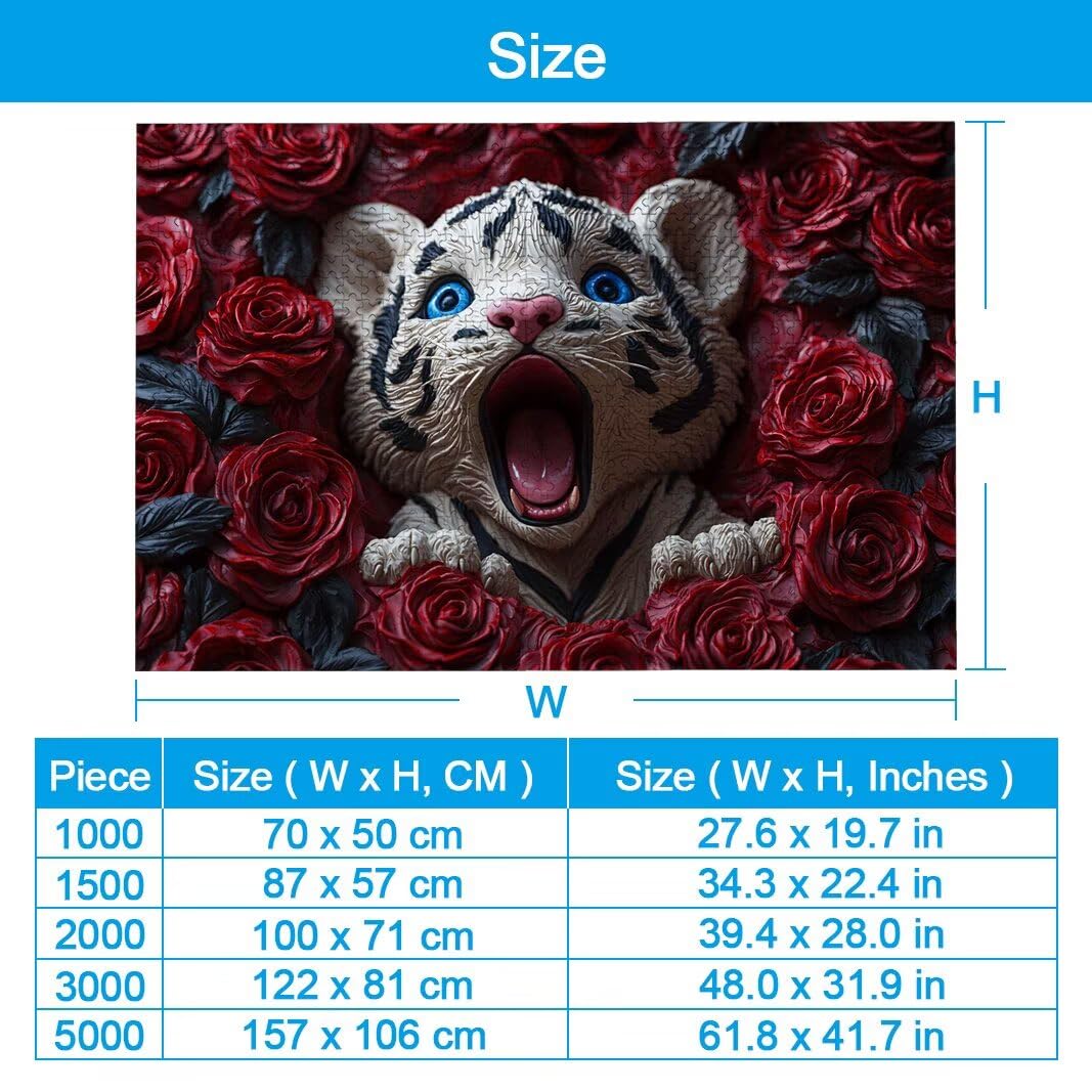 Puzzle dla dorosłych, 1500 sztuk, tygrysie puzzle dla dorosłych, prezent