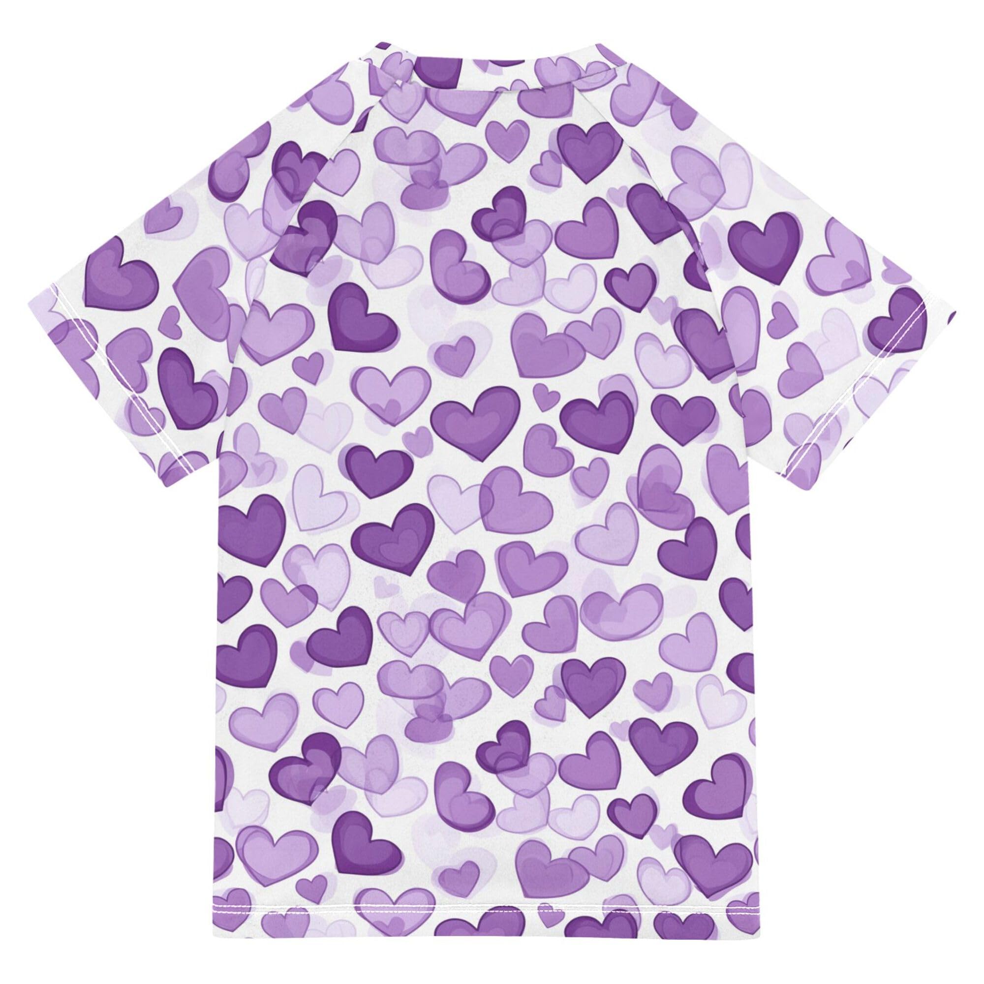 Purple Hearts Day Purple Hearts Girls Bathing Suit UV Protection Swimwear Beach Tops 3T