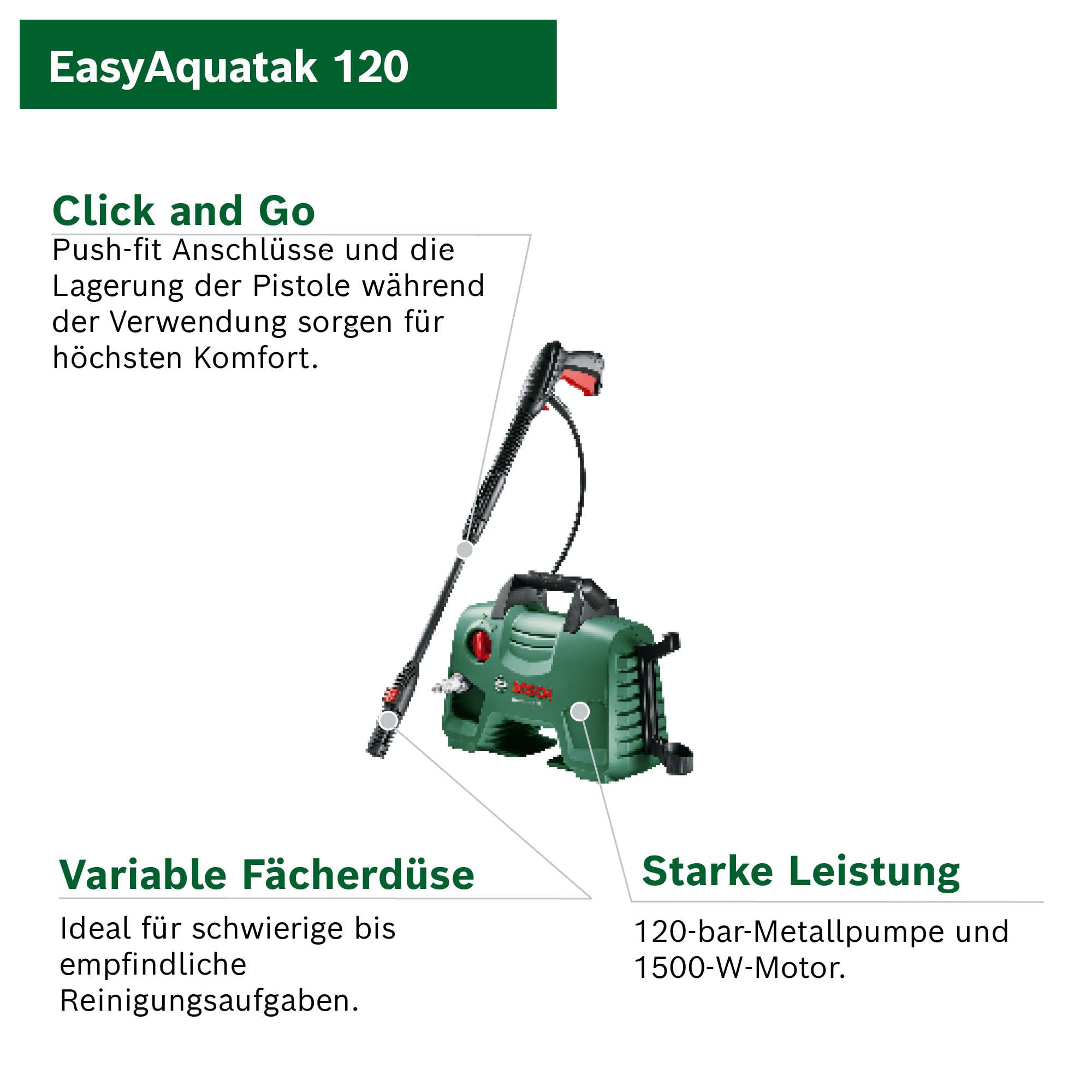 Bosch Home and Garden Hochdruckreiniger EasyAquatak 120 Premium Kit (1500 W, Haus-und Auto-Kit en... Ansicht 4