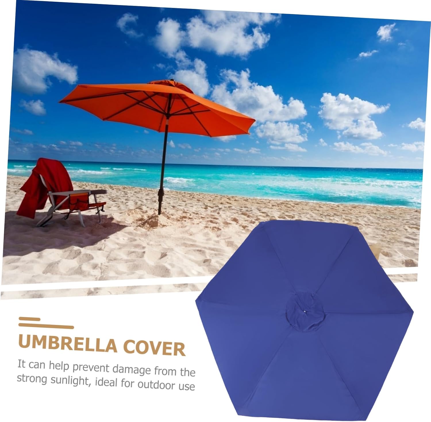 Replacement Canopy for Patio Umbrella Sturdy Fabric Rainproof and Shaded for Yard and Garden