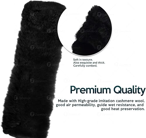 Miniatura 2 de ZONETECH Cinturón de seguridad de automóvil cómodo para el hombro, paquete de 4 unidades, calidad premium, clásico, negro, cómodo, acolchado para