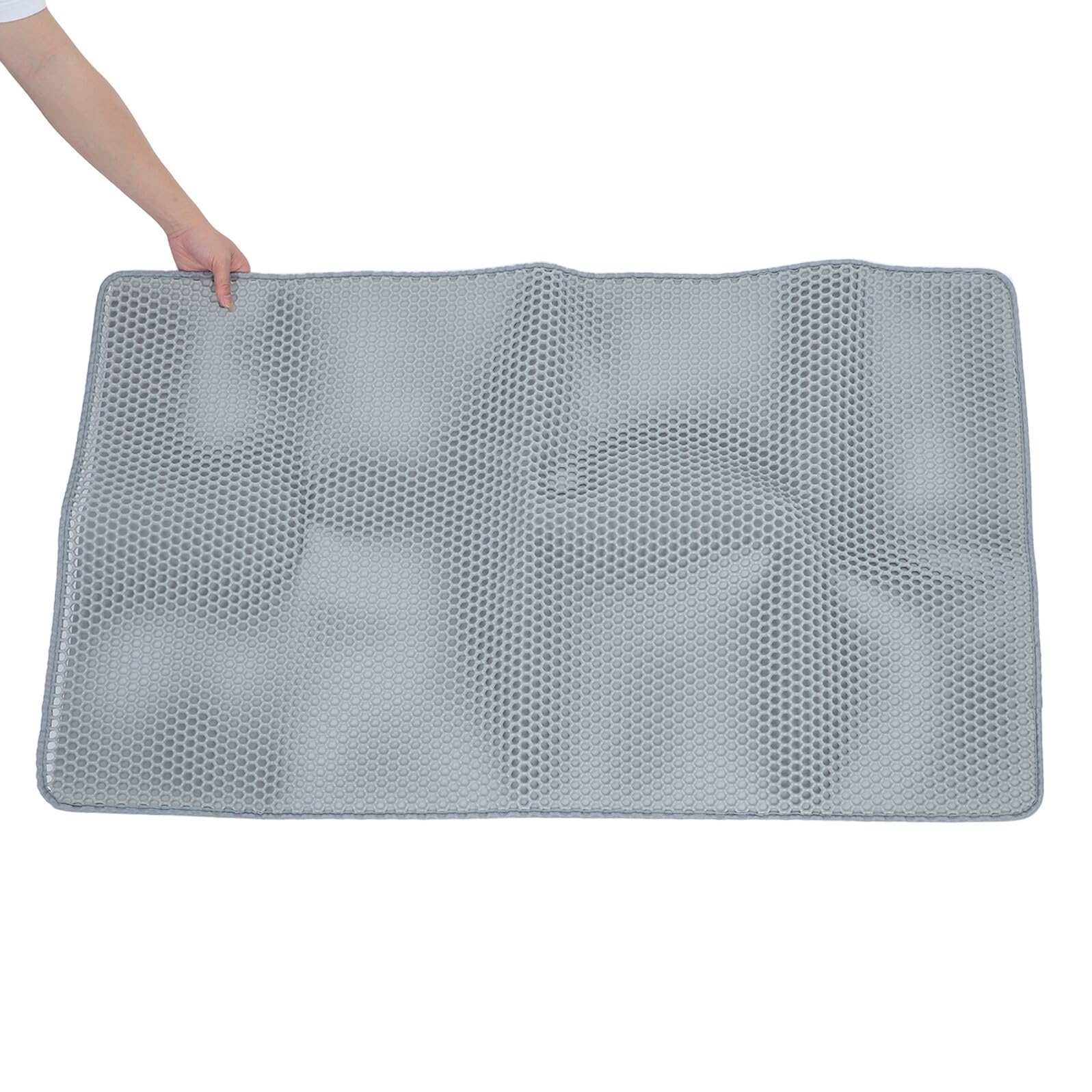 Große Katzenstreumatte 120 X 70cm mit Doppellagiger Wabenstruktur aus Eva Waschbar und Flüssigkeitsdicht für Zuhause und Katzenklo