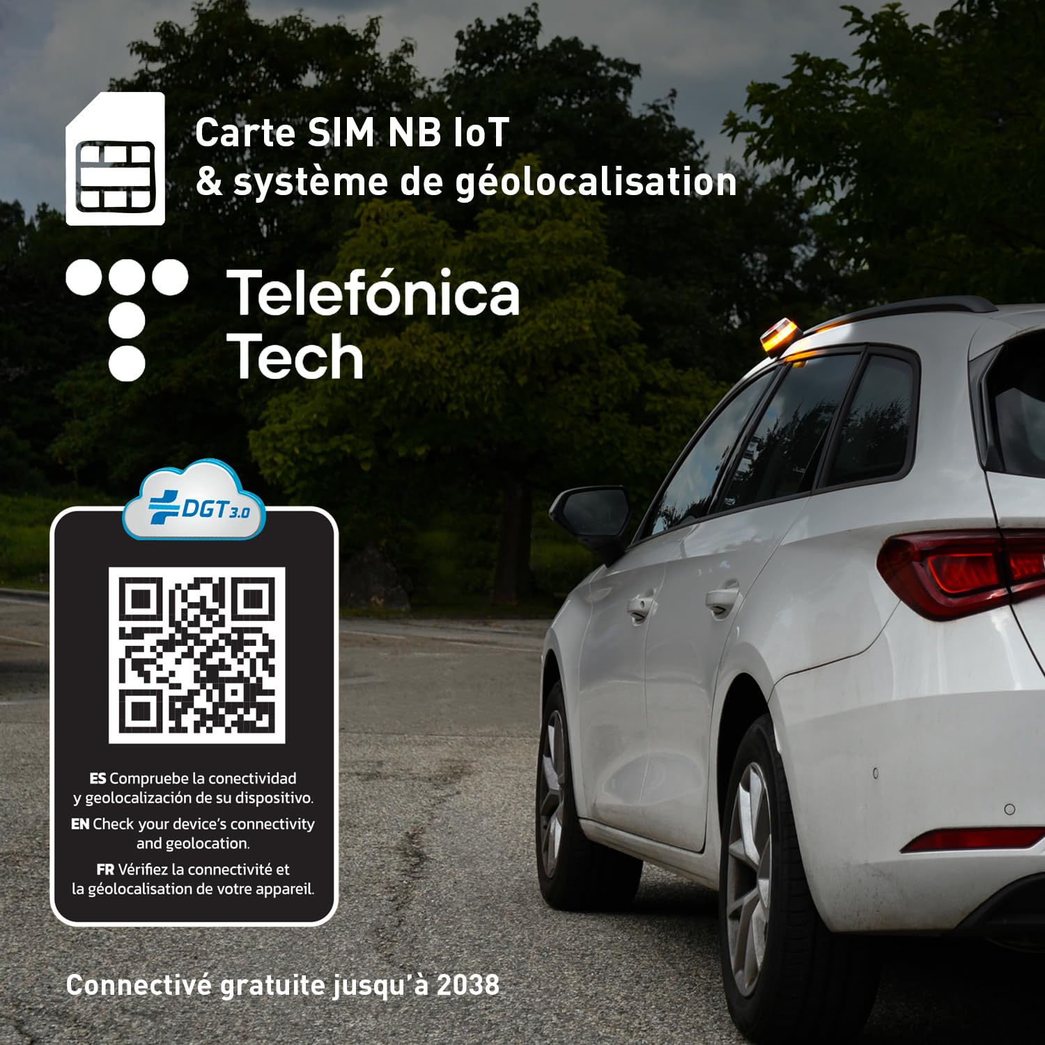XL Perform Tools 688034 Balise de Secours V16, Connectée avec Géolocalisée, Homologuée DGT 3.0, Signalisation Routière Voiture et Motos