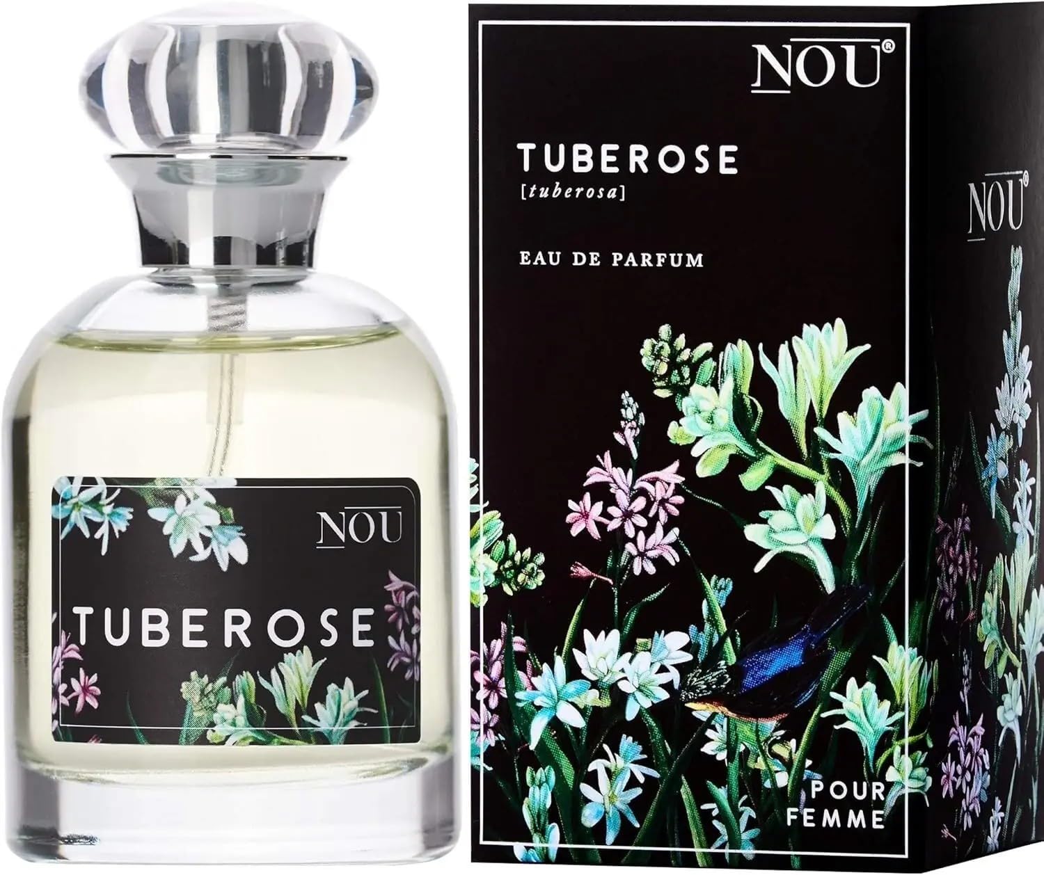 Tuberose Perfume – Floral Perfume Sweet Musky Notes – Natural Perfume for Women Blended with Natural Essential Oils – Fresh Smelling Perfume – NOU Tuberose Perfume – 50ml EDP