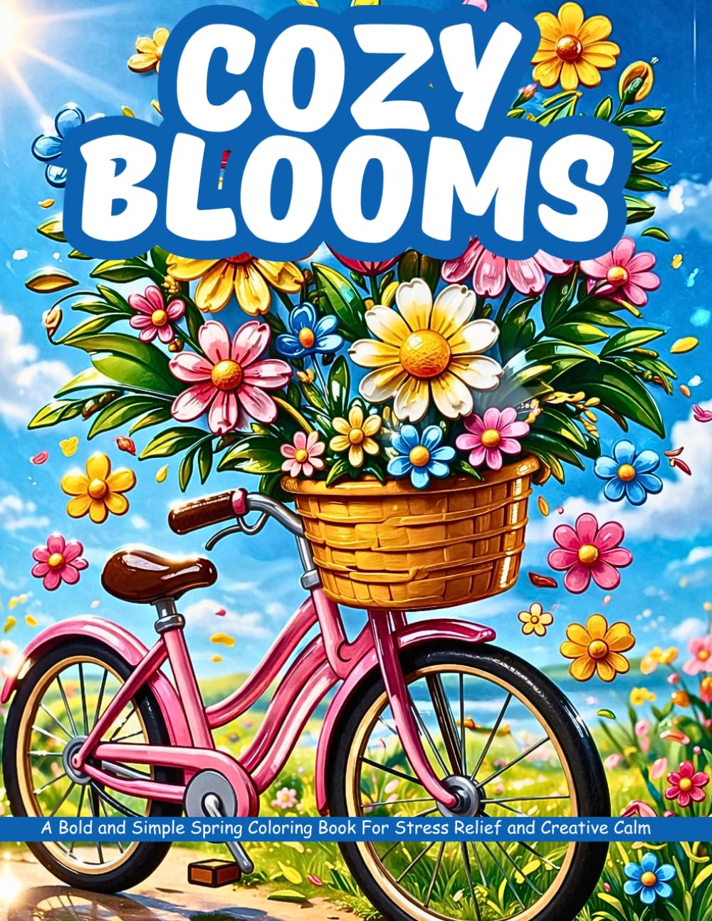 Cozy Blooms: A Bold and Simple Spring Coloring Book for Stress Relief and Creative Calm
