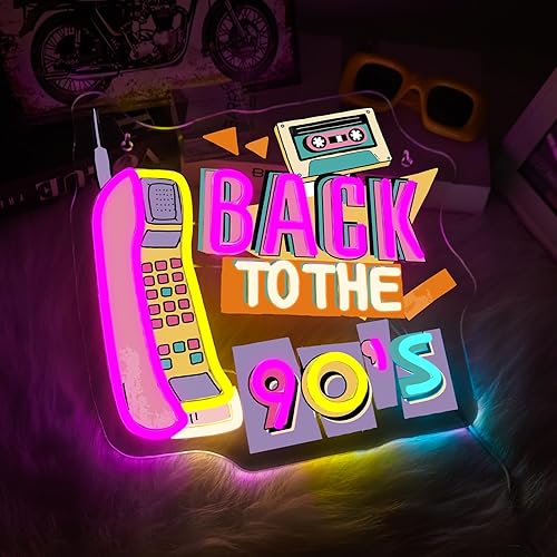 Miniatura 8 de Looklight Señal de neón De vuelta a los 90 Señales de neón de música para decoración de pared Decoración retro Luces LED Funk para bar Cueva de
