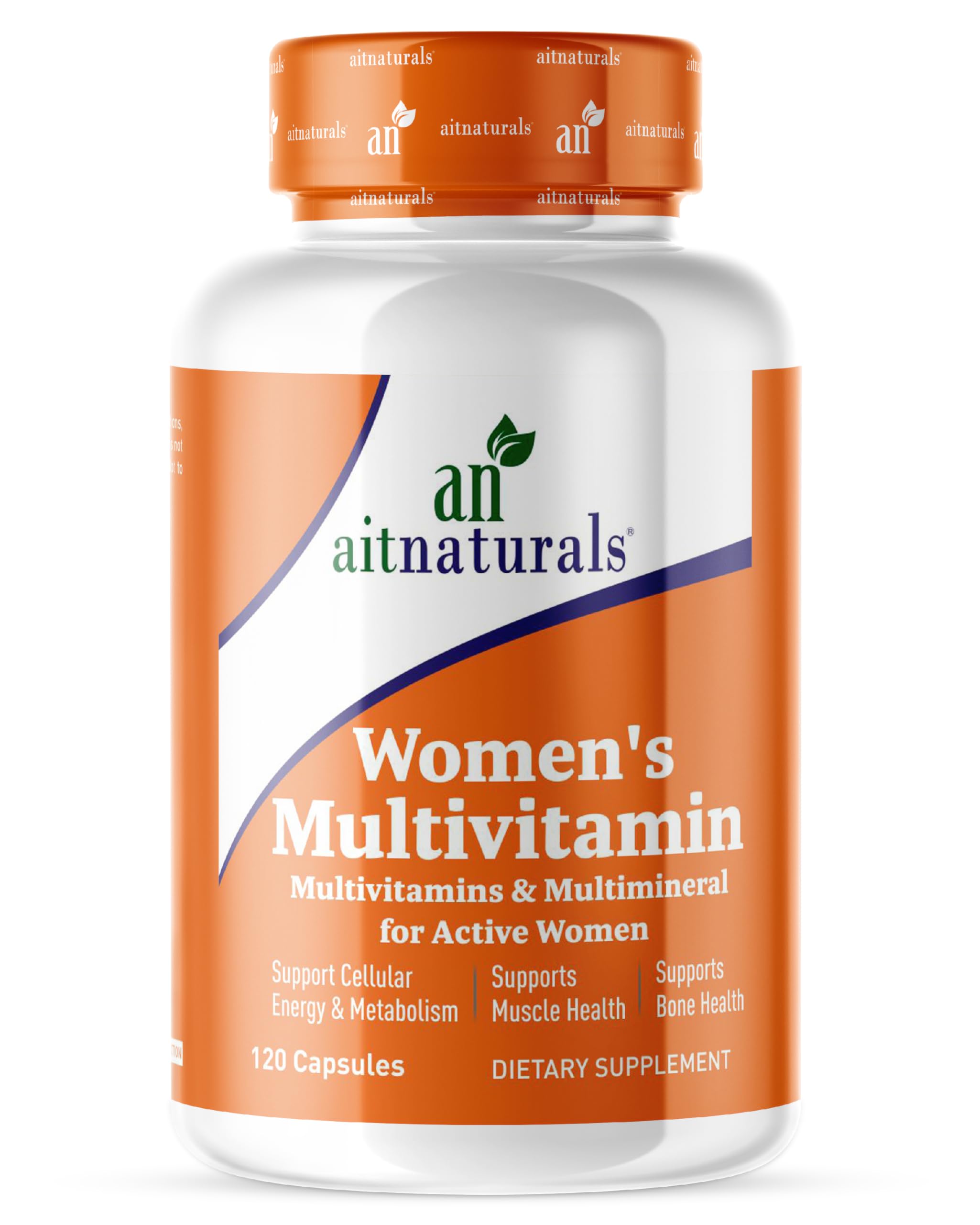Aitnaturals Women's Multivitamin - 120 Capsules | Enriched with Vitamin A, C, D, E, K, B12, Folate, Iron, Calcium, Magnesium, Biotin, Zinc, & Iodine | Support Bone, Muscle Health, Energy & Metabolism