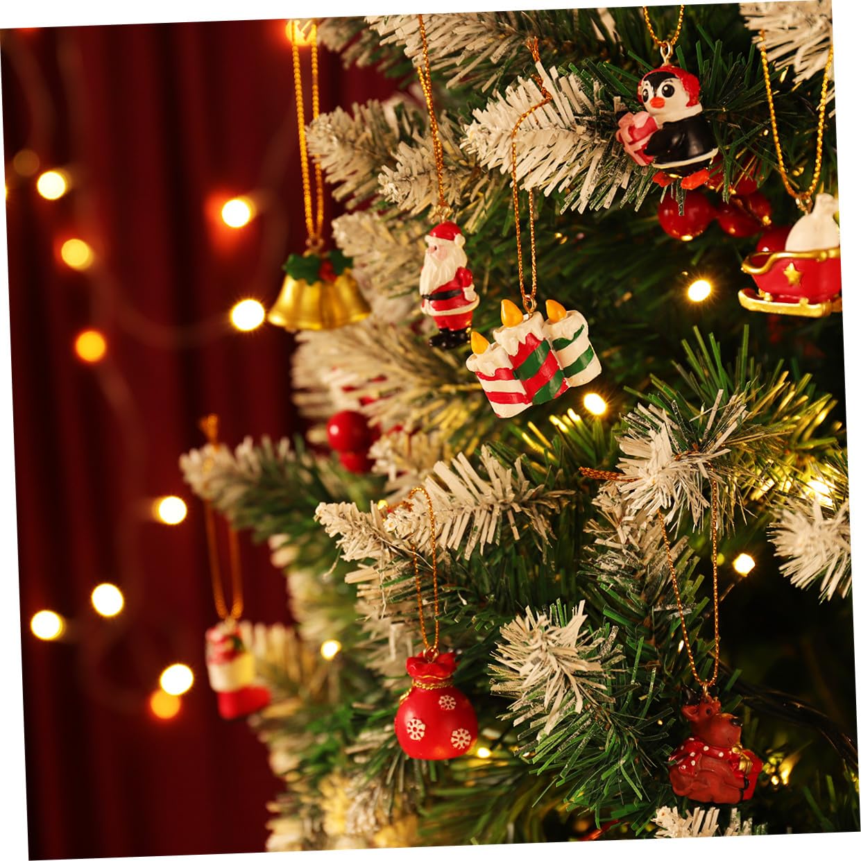 Calendario de Adviento Navideño con 24 Adornos Colgantes de Resina para Decorar Árboles y Habitaciones con Función de Cuenta Regresiva