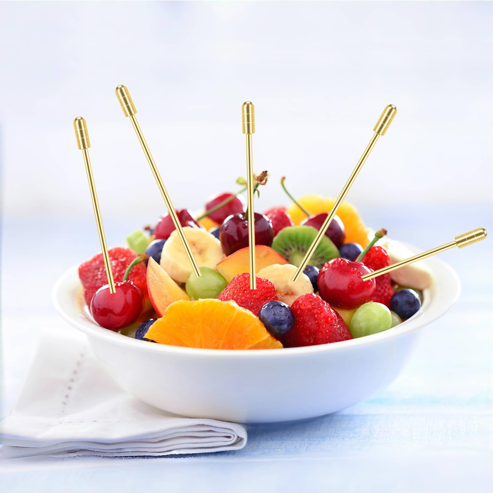10St-Metal Cocktailprikkers, Star Cocktail Picks Fruit Tandenstokers Herbruikbare, RVS Martini Picks Roerstokjes Goed Voor Voorgerecht En Voedselkwaliteit