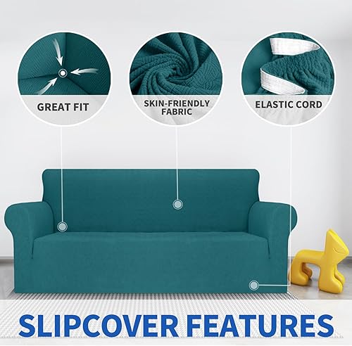 Miniatura 112 de MAXIJIN Funda súper elástica para sofá de 3 cojines, funda universal de 1 pieza para sofá de sala de estar, protector de muebles de elastano, apto