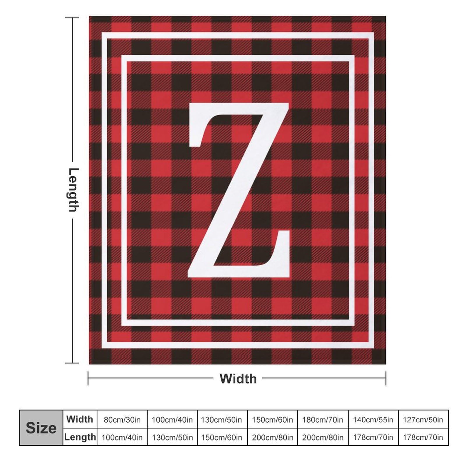 Manta de cama con monograma de letra Z con letra inicial Z, manta con nombre de la familia, transpirable, cómoda, decoración acogedora para Navidad, cumpleaños, día de la madre, padre, día