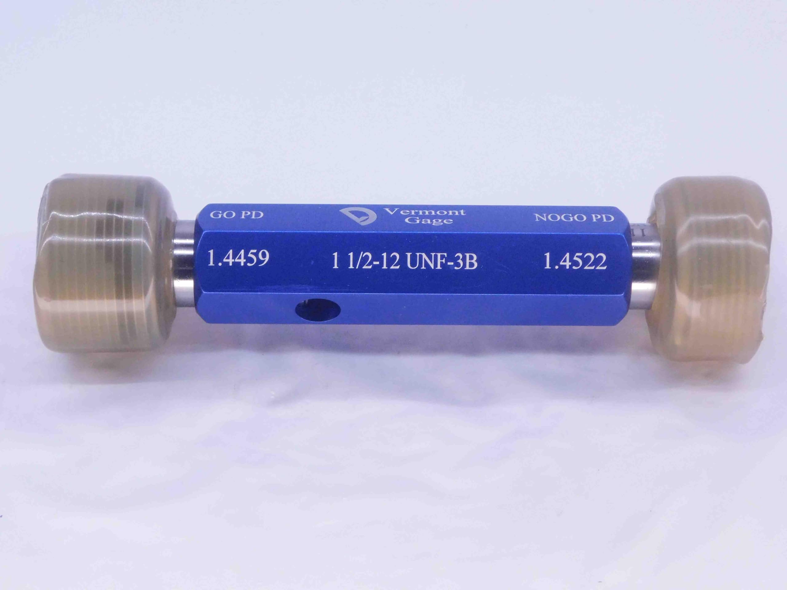 New 1 1/2 12 UNF 3B Vermont Thread Plug GAGE 1.5 GO NO GO PD'S = 1.4459 & 1.4522 - DW31601VTG