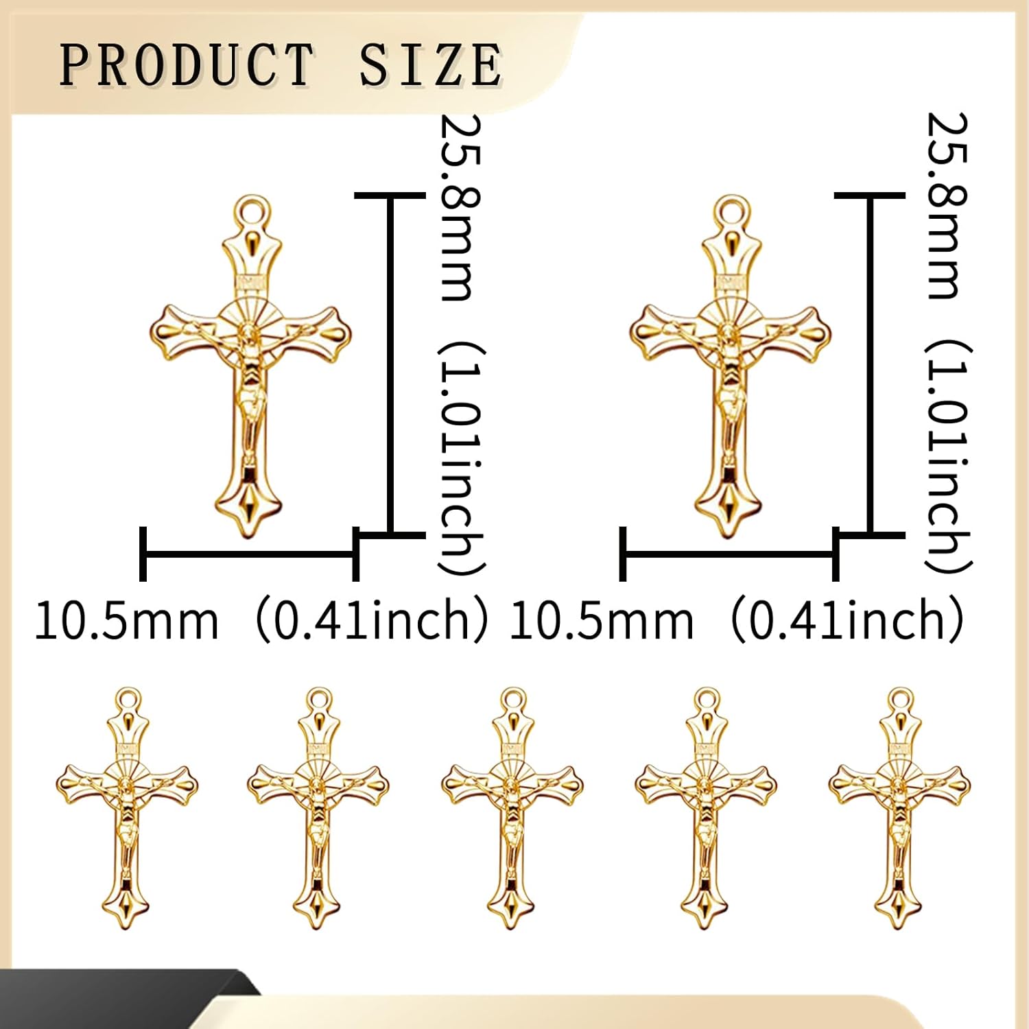 60pcs Christian Jesus Cross Religious Crucifix Alloy Gold Plated Charms For Jewelry Making DIY Pendants Necklace Bracelet Keychain Earring Bag Decor Crafts - Image 2