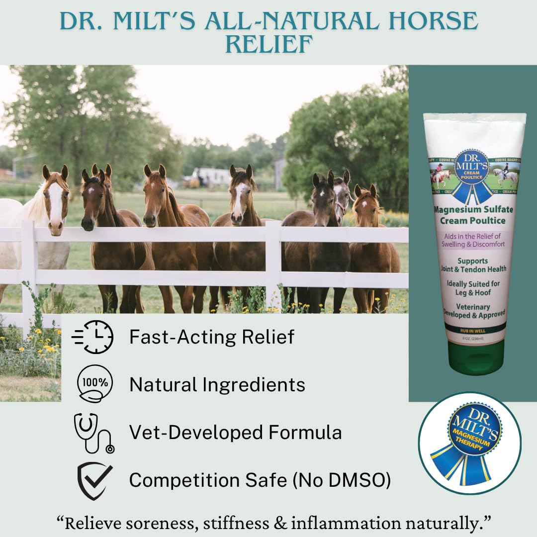 Dr. Milt's Horse Topical Epsom Salt Pain Relief Ointment Rub: Poultice and Liniment Cream. 1-8oz Cream - image 2