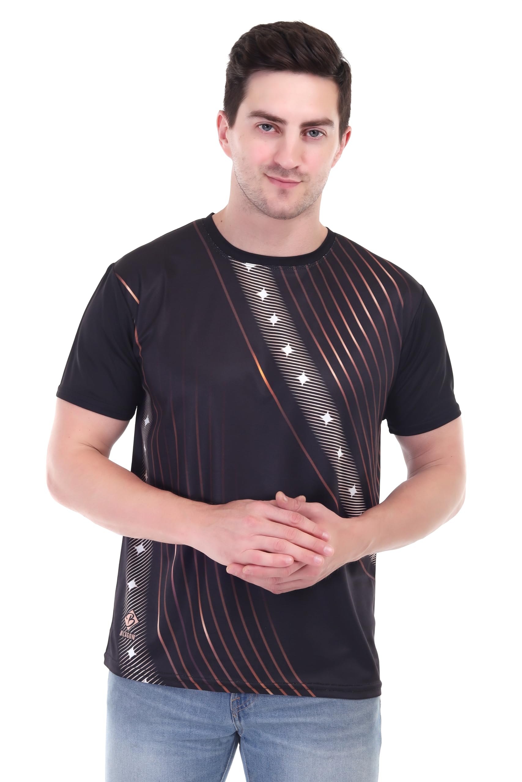BLUE STAR SHARKSublimation Round Neck T-Shirt for Men
