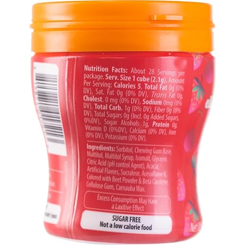 Miniatura 2 de Elite Must Strawberry Cherry - Goma de mascar sin azúcar, 2 onzas (paquete de 6)  Cubos de goma de mascar con centro relleno de líquido