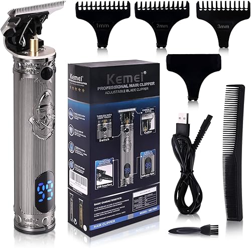 KEMEI Cortapelos profesionales para hombres, Pro Li Outliner para aseo, recortadora de barba, afeitadoras de corte cerrado para sala de estar,
