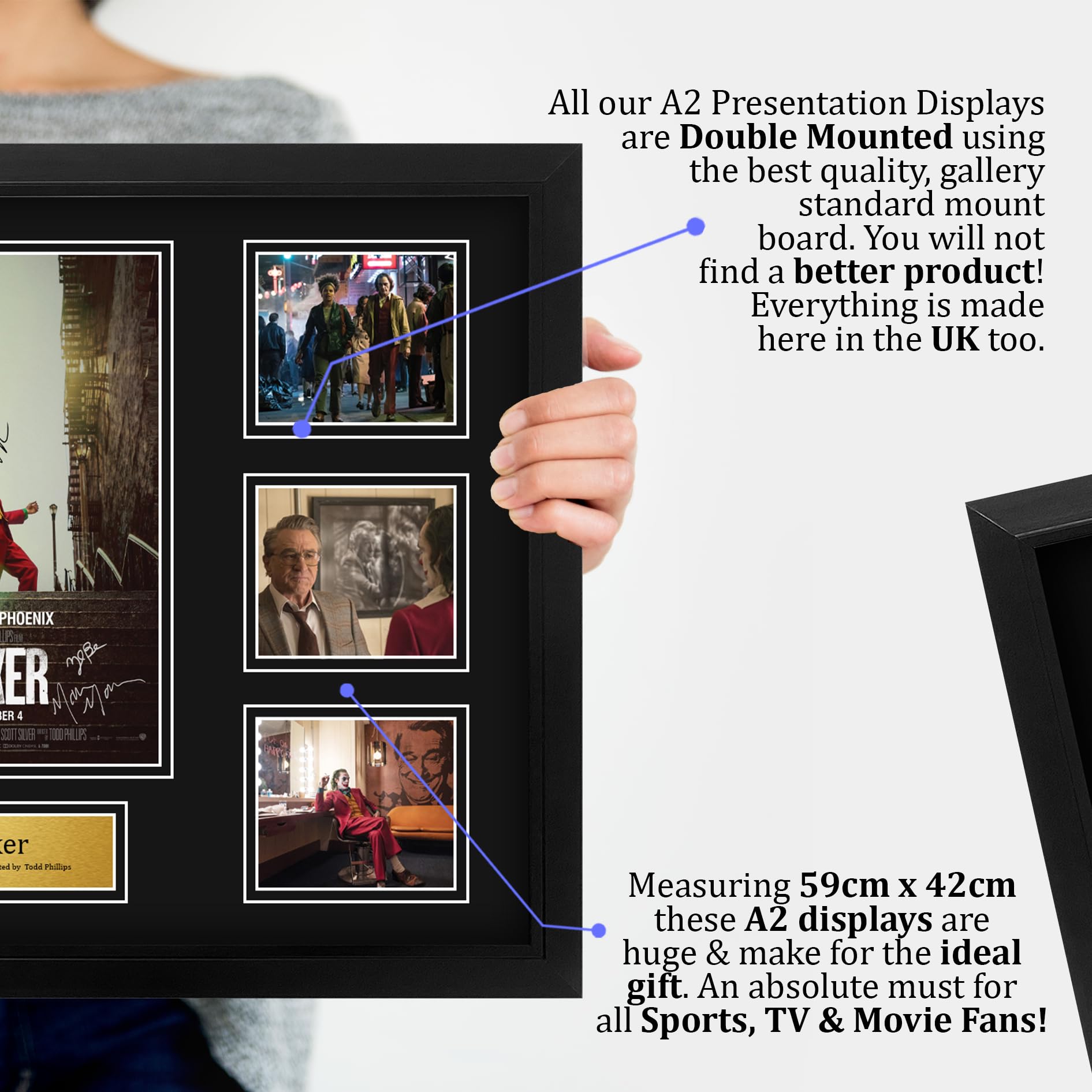 HWC Trading Joker Geschenke Geducktes Signiertes Autogramm Foto für Fans von Film Memorabilien - A2 Gerahmt (ID-006504)